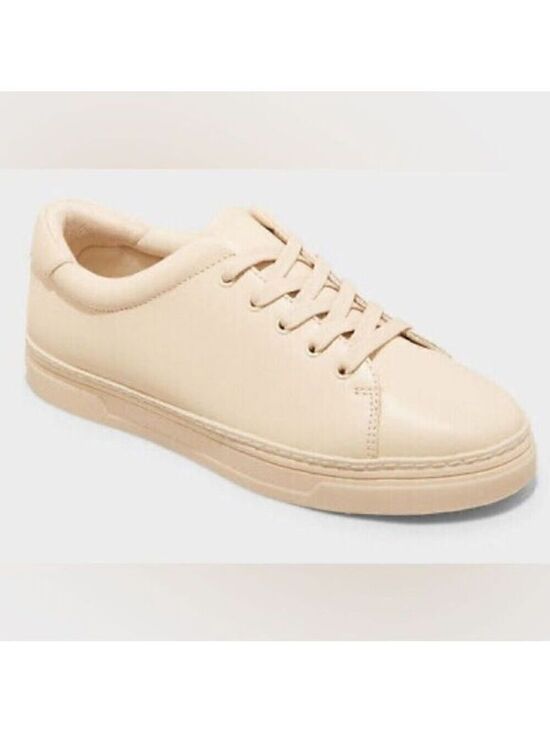 a new day Shoes - A New Day Women's Beige Lace Up Low Top Sneakers Size 9.5